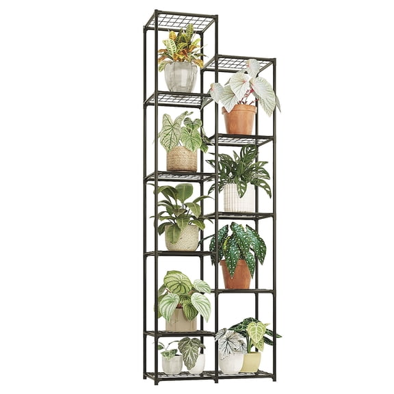 Plant Stand Indoor Outdoor 71.8“ Tall Plant Shelf Large Tiered Flower Stands for Multiple Display Metal Hanging Planter Holder for Living Room Garden Balcony Patio Decor