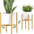 thumbnail image 1 of UU&T Plant Stand for Indoor Outdoor, Adjustable Plant Pot Stand Fits for 8" to 12" Pots, Modern Flower Holder Metal Plant Rack Organizer for Garden Home Office, Gold, 1 of 5