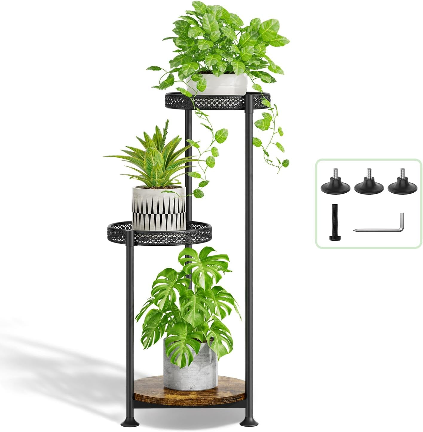Plant Stand Indoor Outdoor Clearance, 3 Tier Metal Flower Shelf Pot ...
