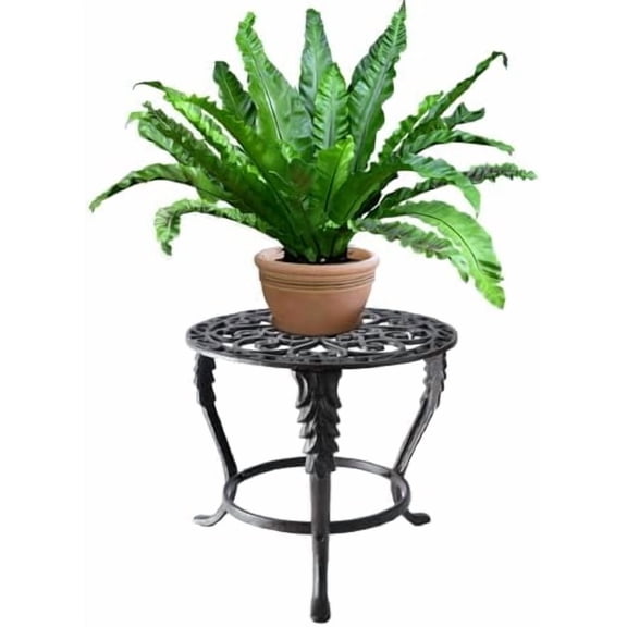 Plant Stand Indoor Outdoor Clearance Heavy Duty Cast Iron Plant Table for  & Garden, Tall Vintage Decorative Metal Plant Rack, Wrought Iron Flower Pot Holder for Home Garden Porch Yard
