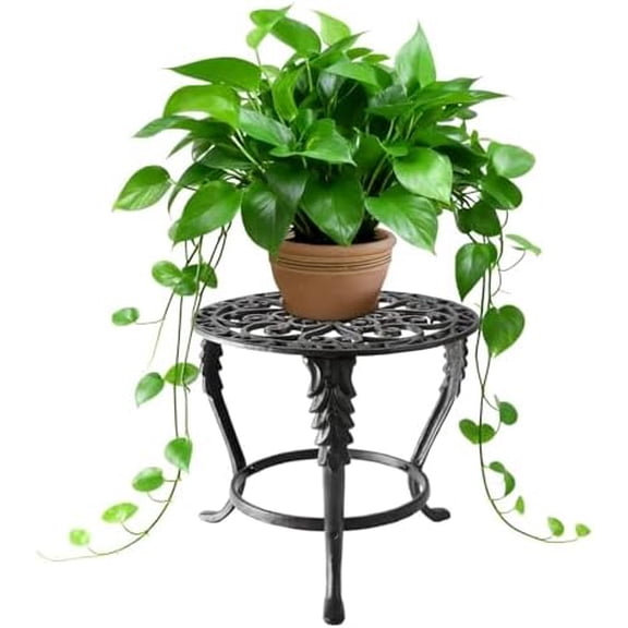 Plant Stand Indoor Outdoor Clearance Heavy Duty Cast Iron Plant Table for Patio & Garden, Tall Vintage Decorative Metal Plant Rack, Wrought Iron Flower Pot Holder for Home Garden Porch Yard