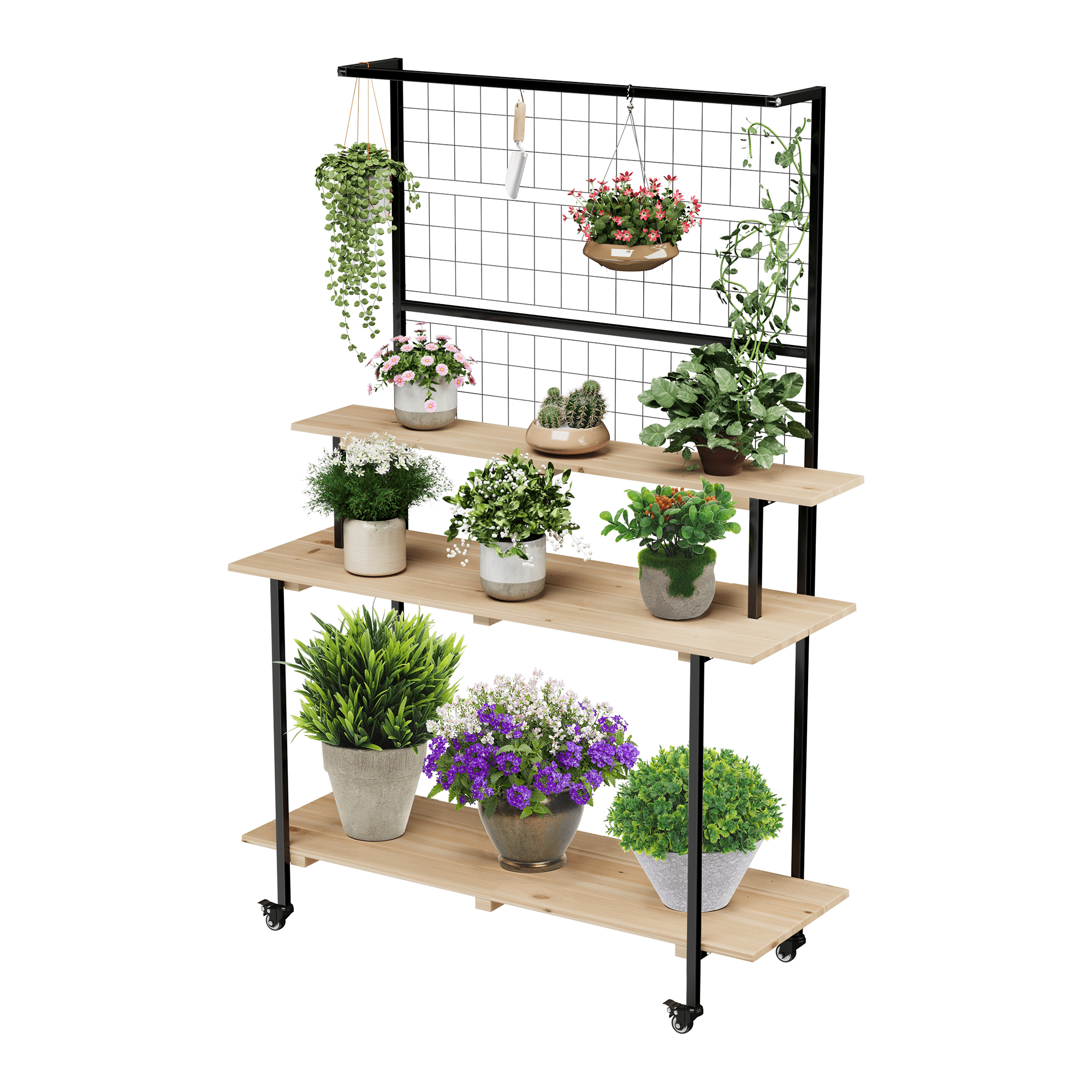 Plant Stand Indoor Outdoor,Heavy Duty Metal 3 Tiered Hanging Plant ...