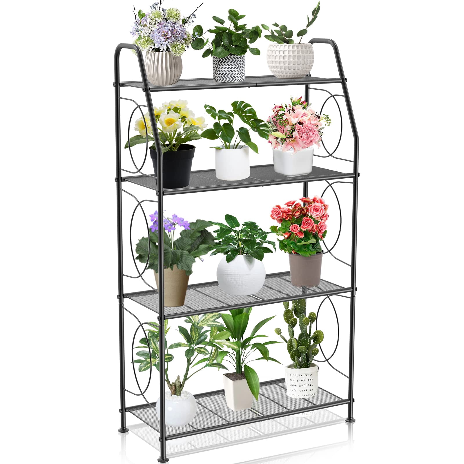 Steel Mesh Rack Plant Stand Indoor Outdoor, Heavy Duty Plant Shelf, Metal Mesh Tall ...