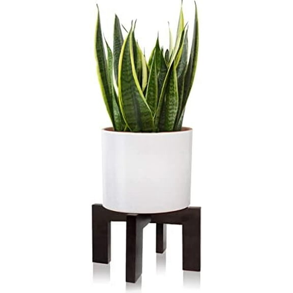 Plant Stand Indoor Outdoor, Mid Century Plant Stand for Indoor Plants, Wood Modern Plant Holder Rattan Flower Plant stool, Low Short Boho Rustic Planter Stand, Fit 5-15 Inch Pot…