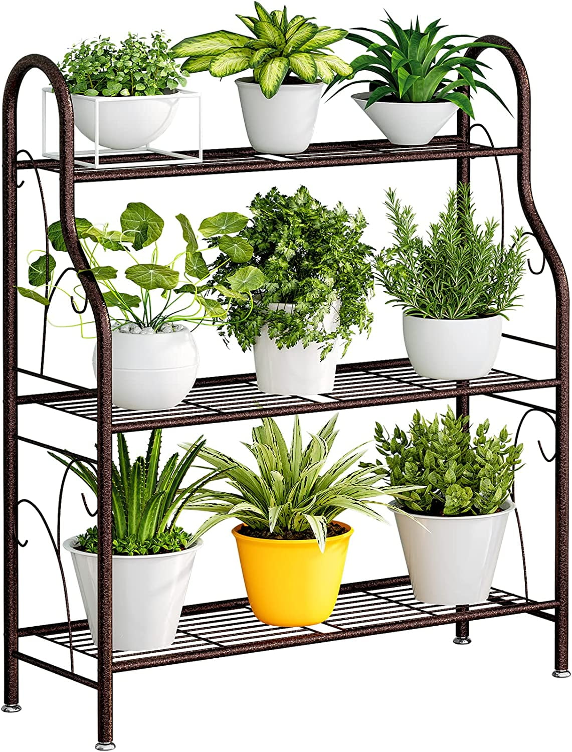 Plant Stand Indoor Outdoor Plant Stands 3 Tier Metal Corner Plant Shelf ...