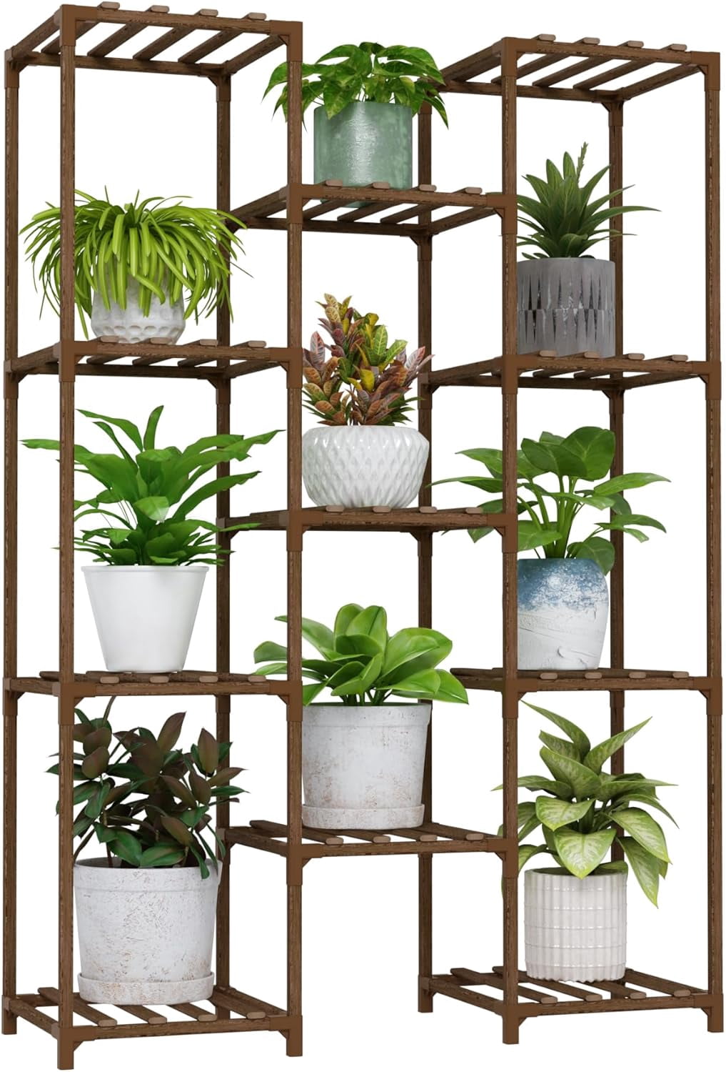 Two Tpots Roon Plant Stand Indoor Outdoor Tall Plant Shelf for Multiple Plants Pots ...