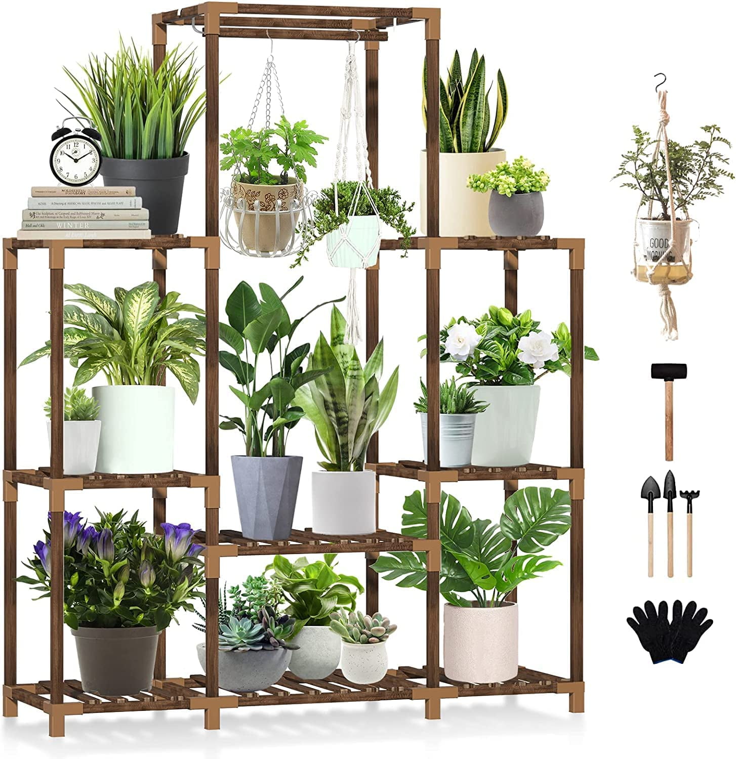 Plant Stand Indoor Outdoor Tall Shelf for Multiple Plants 8 Tiers 12
