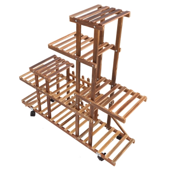 Plant Stand Indoor Plant Shelf Outdoor Wood Plant Rack Multiple Plants 5 Tiers Ladder