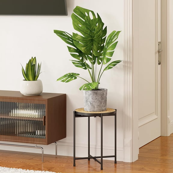 Plant Stand Indoor Rattan Plant Table for Large Plants Tall Holder Small Boho Pot Stand for Living Room Bedroom Balcony