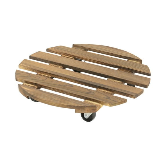 Plant Stand Indoor and Outdoor, Wooden Plant Caddy with Wheels, Heavy Duty Plant Stands with 360° Lockable Wheels, Classic Plant Cart