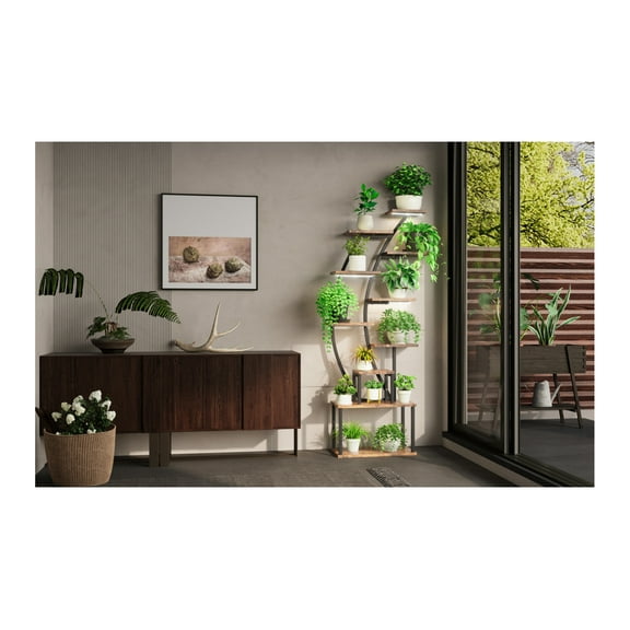 Plant Stand Indoor with Grow Lights, 9-Tier Metal Shelf, 63" Tall Plant Rack for Living Room, Patio, Multiple Plants Display
