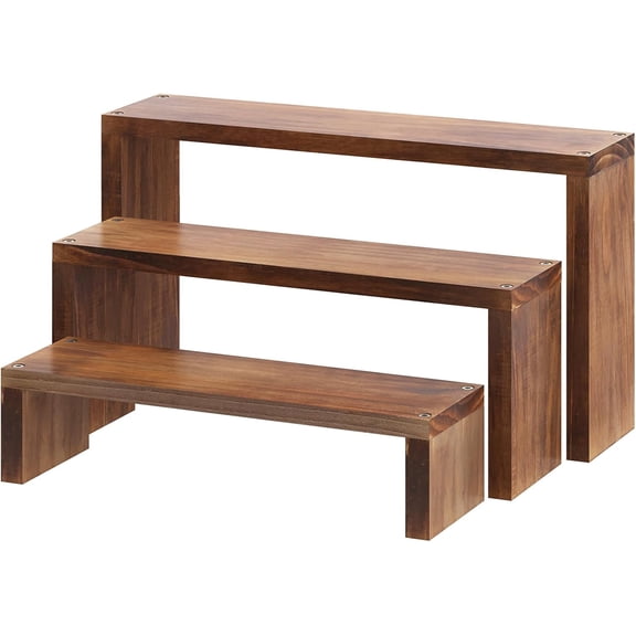 Plant Stand Shelf for Desk Window Sill Countertop Succulent Stand | 3 Tiers Small Wooden Desktop Tabletop Ladder Plant Shelves for Cupcake Stand Riser Kitchen Spice Rack Holder
