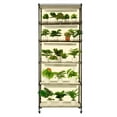 thumbnail image 1 of Plant Stand with Grow Light, 6-Tier Tall Plant Shelf, 150W Full Spectrum LED, Timer, Wheels - Seed Starting Indoor Plants, 1 of 7
