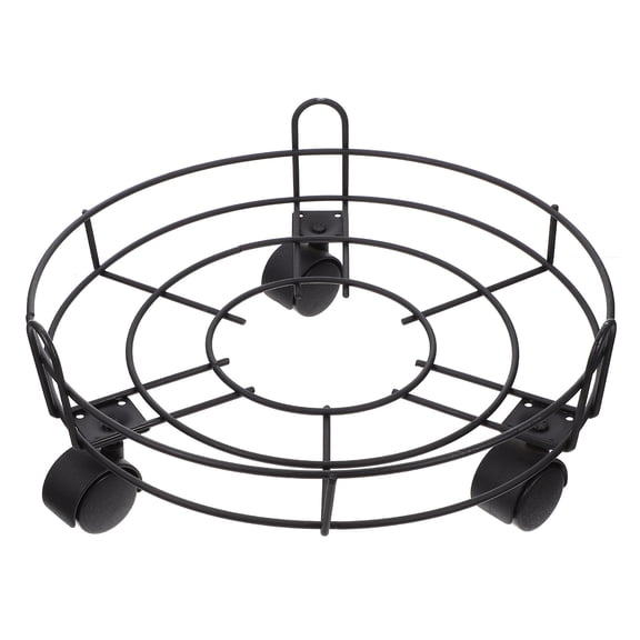 Iron Plant Round Flower Pot Rack Heavy Duty Stand with Wheels for Potted Plants 2pcs