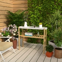 Plant Stands Indoor, 2 Tier Steel Tray Plant Table Tall Corner Multiple Plant Holder Display for Outdoor Garden Home