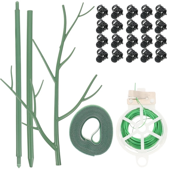 TABLZONE Green Plastic Garden Climbing Clips Stakes for Plants Support Outdoor Home Gardening 1 Set