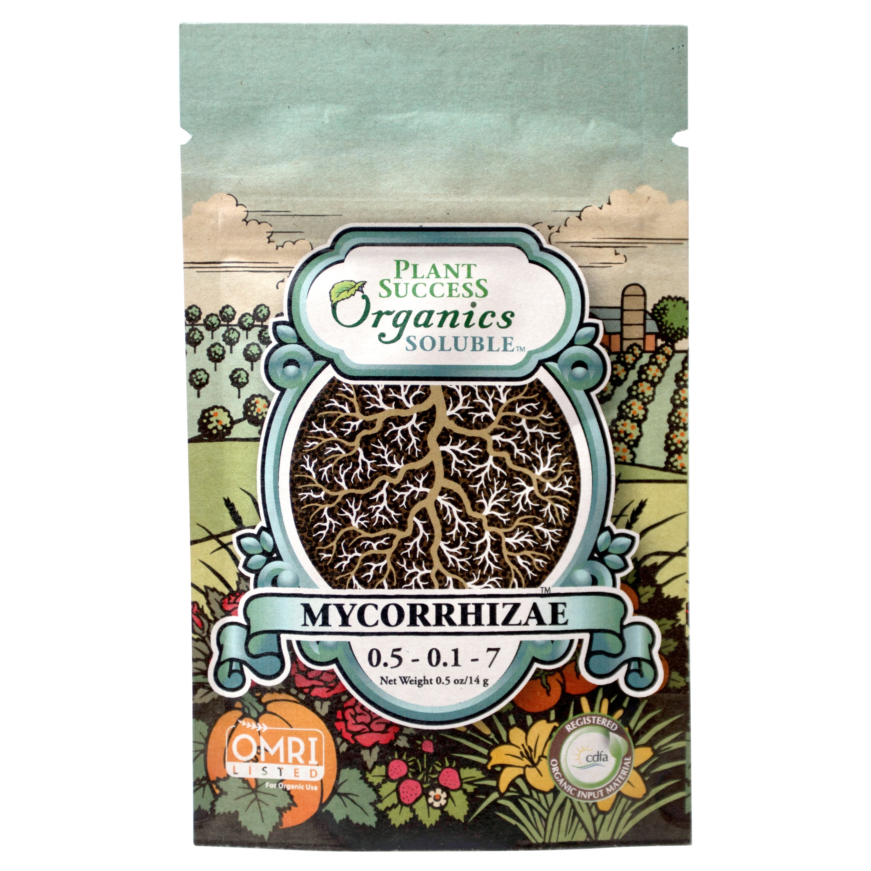 Plant Success Organics Soluble Mycorrhizae Plant Food Fertilizer 0.5-0.1-7, 0.5 oz.