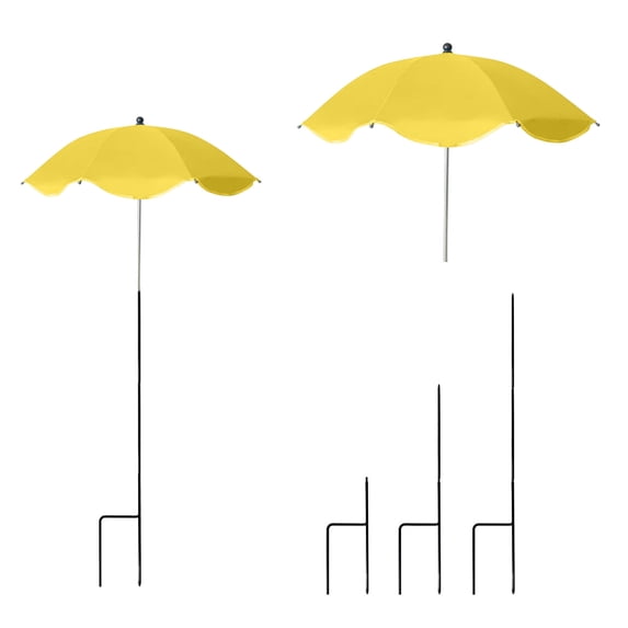Plant Sun Shade Cover, UV Umbrella for Outdoor Potted Plants, Flower Bed Shade Cloth for Garden and Balcony 24x41 Inch Yellow