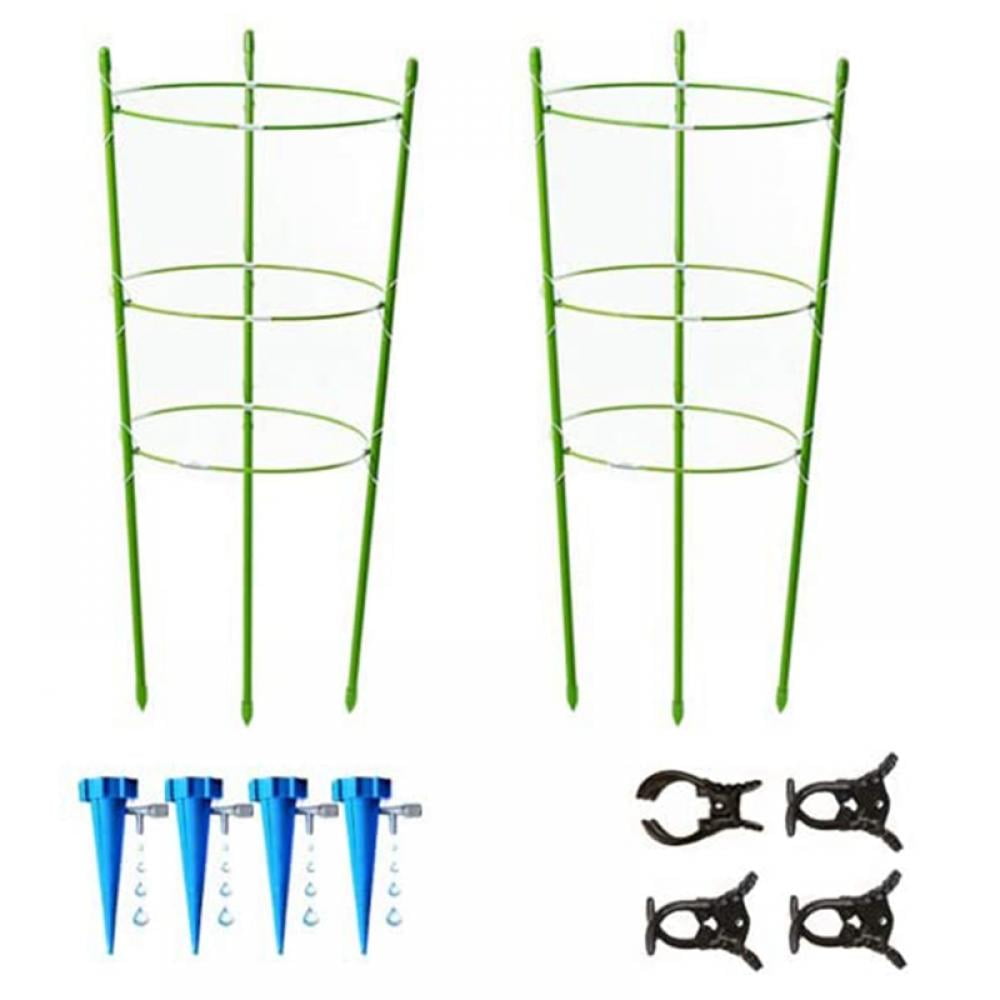 Plant Support Cage 17.7 Inch High Tomato Cage for Garden Flowers Plant Trellis Plant Cage Triple Pillar Tomato Support Holder Small Pot for Home Garden Balcony (2 Packs)