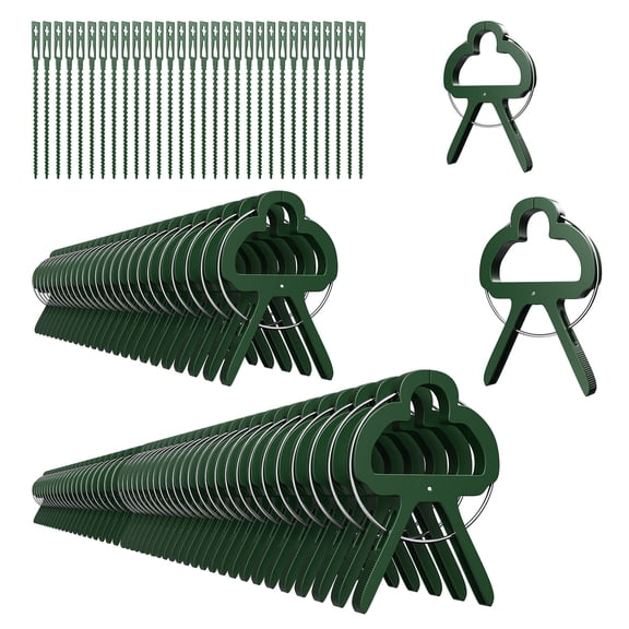 130PCS Plant Clips 2 Sizes Adjusting Reusable Garden Plant Supports Clips for Supporting Stems of Flower Vine Vegetables Tomatoes Climbing
