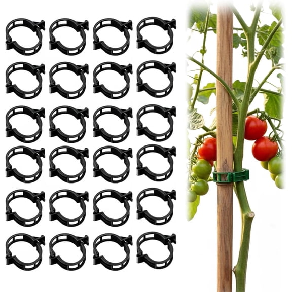 Plant Support Clips for Tomato & Grape Vines, 100Pcs Plastic Trellis Clips for Tomato, Grape, Vegetables & Climbing Plants, Garden Stem Fixing Clips – Plant-Safe & Reusable WWSOGQH