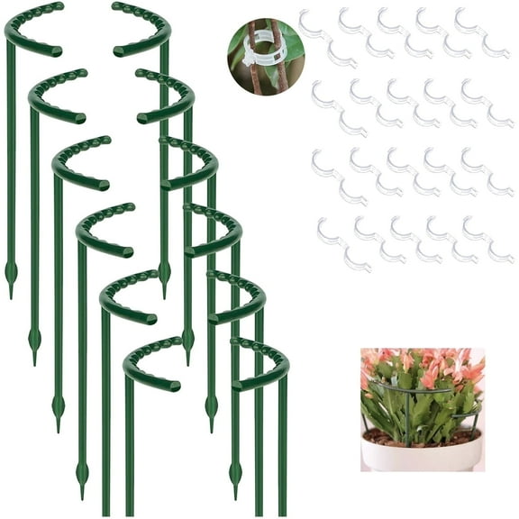 MXHHR HYWER002 10.5 in Garden Stakes, Plastic Plant Support with 12 Pack