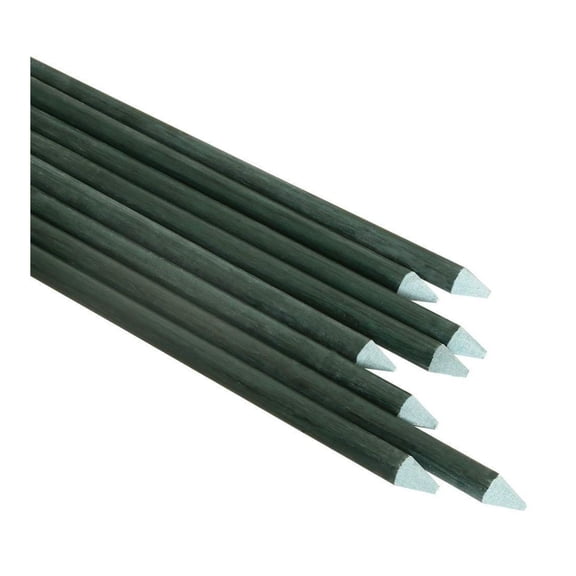 Plant Support Stakes 5/16" x 6ft - 20pc Dark Green Tomato Stakes, Cucumber Supports, Vine Climbing Poles for Garden Plants