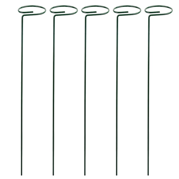 Plant Support Stakes,5 Pack 9.8 Inch Pratical Metal Plant Support Stakes Single Stemmed Flower Plant Support Hoops,Suitable for Outdoor Indoor Garden Orchid Lily Rose Peony Tomatoes Rose Stem
