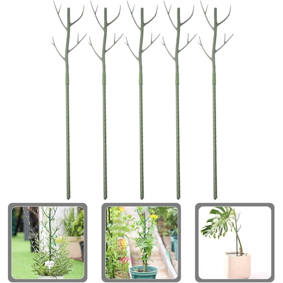 Plant Support Stakes 5Pcs for Outdoor Climbing Plants Simulated Tree Branch Garden Poles for Potted Vines and Flowers