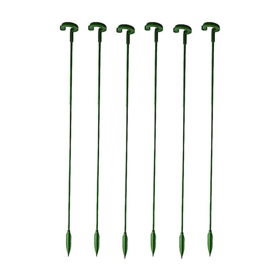 Plant Support Stakes 6 Pack, Single Stem Plant Stakes with Slotted Rings for Roses Peonies Lilies, Garden Stakes for Flowers， HeavFlower Support Stakes for Containers and Beds