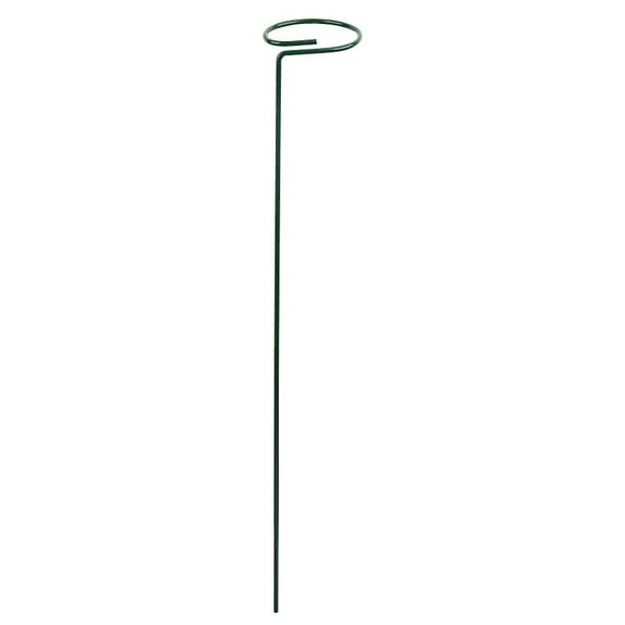 Plant Support Stakes, Flower Support Rings, 11.8 Inch 2.4 Loop Metal Garden Stakes for Single Stem Potted Plants, Rustproof Green Wire Propping Props, 1 Pack, LLLDMXY