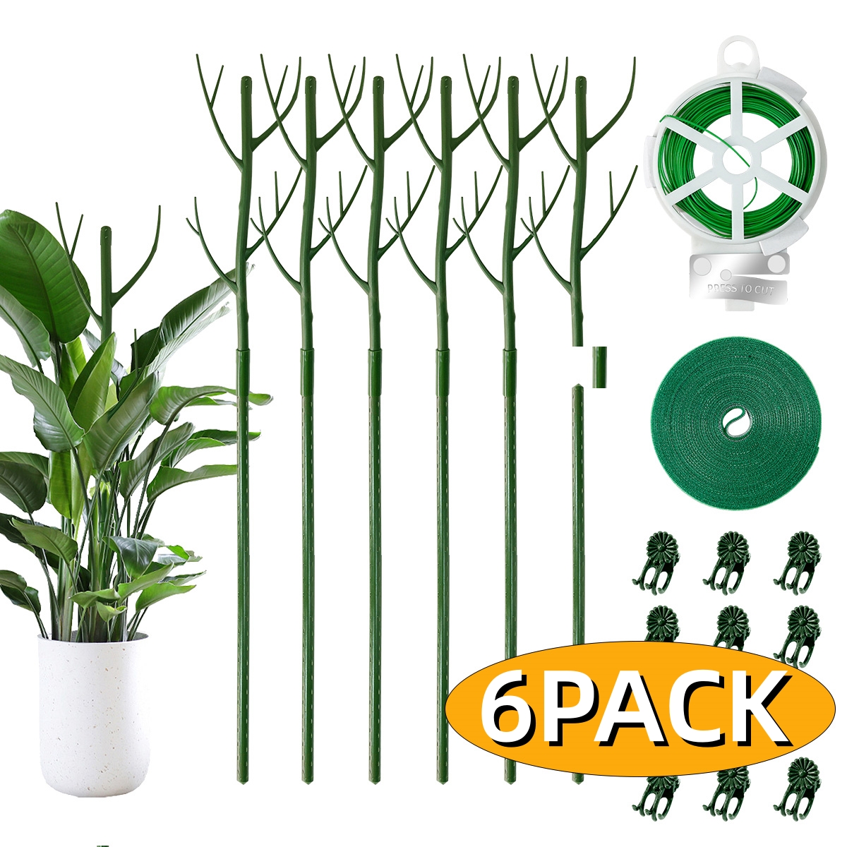 ZTOO Metal Plant Stakes Plastic Coated Steel Garden Stakes, Plant