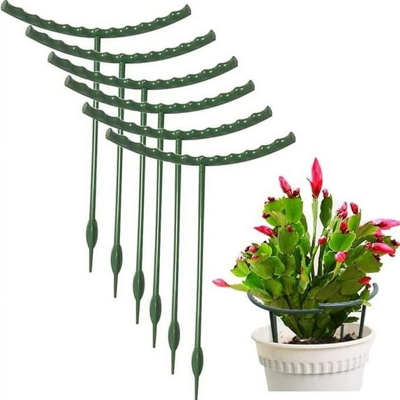 Plant Support Stakes for Indoor Plants, Stackable Half Round Garden Support Cages for Tomato Monstera Peony Hydrangea, 2/4/6/10 PCS, 5.9x5.9" & 5.9x9.8" Sizes, Durable ABS Plastic, Weather Resistant