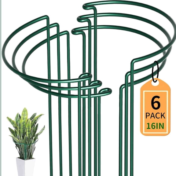 Plant Support Stakes for Large Heavy Plants,6PCS Peony Supports 10"x16" Heavy Duty 4mm Wire Peony Cages,Interlock Garden Supports Ring Border Support,Plant Support Cage for Rose Flowers