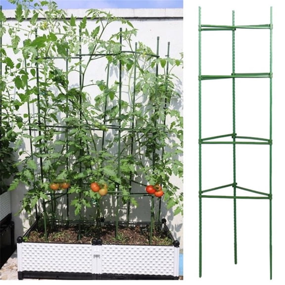 Plant Support Stakes, Plant Supports, 12.6in, Climbing Vine Holding, Backyard Gardening, Green, 12 Pc, Plastic Clips