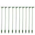 thumbnail image 1 of Plant Support Stakes, Souew, 10 Pack 14.6" Single Stem Garden Stakes with Support Ring Cage, Green Fiberglass Plant Stakes for Indoor Outdoor Potted Plants, Roses, Orchids, Tomatoes, 1 of 7