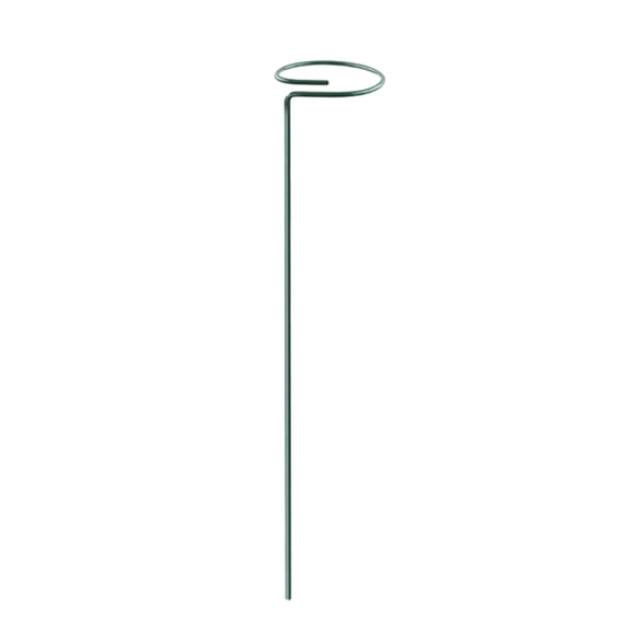 Plant Support Stakes for Flowers, Green Anti-Tilt Metal Garden Rods with Hoop, Plant Fixation Stick for Potting Yard 16" X 2"