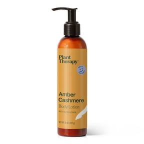Plant Therapy Amber Cashmere Body Lotion with Aloe & Shea 8 oz Natural Scent with Warm Amber Tones, Deep Moisture for Smooth, Healthy Skin, Enriched with Vitamins and Antioxidants