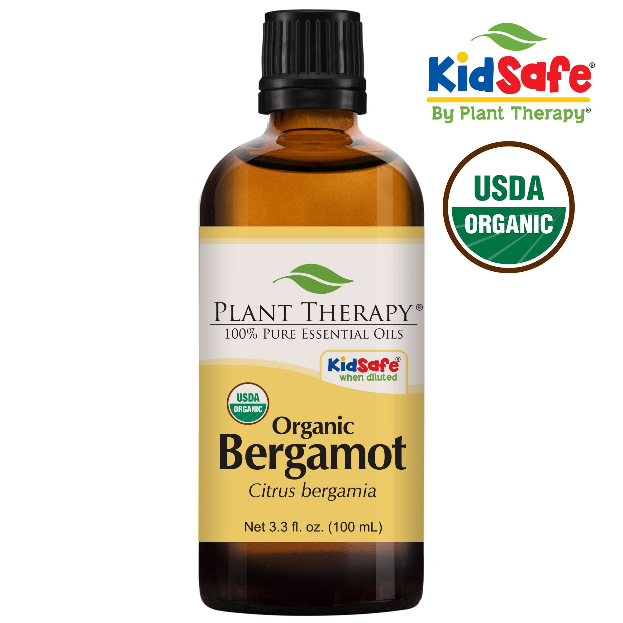 Plant Therapy Organic Bergamot Essential Oil 100 mL (3.3 oz) 100% Pure, Undiluted