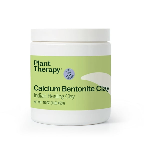 Plant Therapy Calcium Bentonite Clay (Indian Healing Clay) Deep Pore Cleansing Mask Facial, Body and Hair Mask, Natural Calcium Bentonite Clay, 16oz
