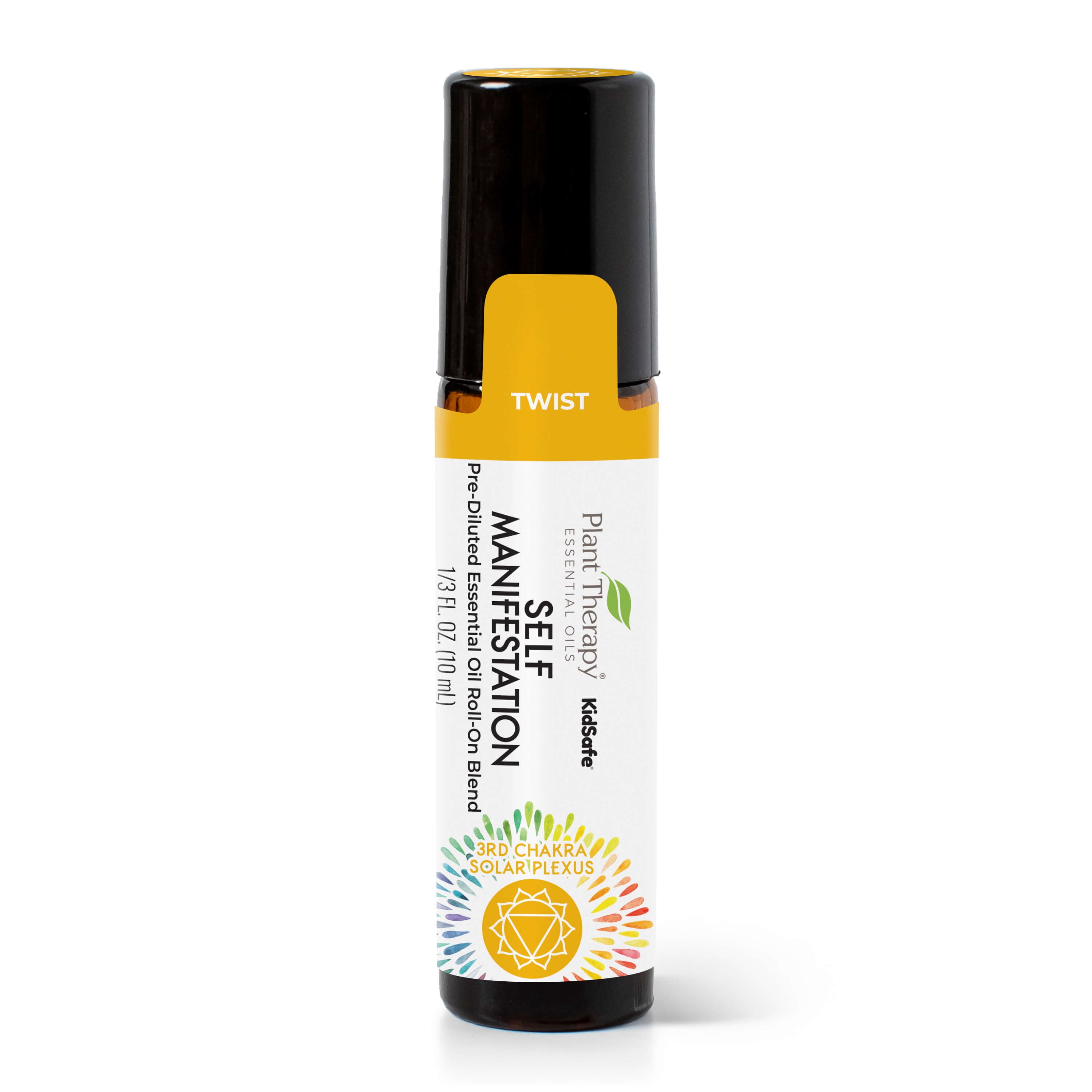 plant therapy chakra 3 self manifestation synergy (solar plexus) pre-diluted roll-on 10 ml (1/3 oz) 100% pure, therapeutic grade
