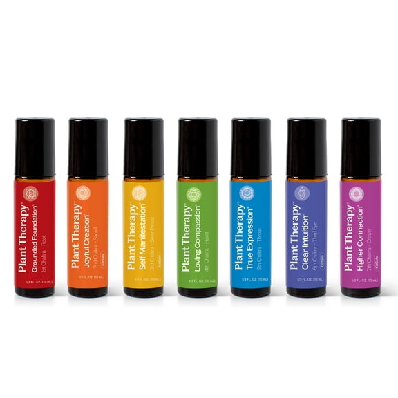 Plant Therapy Chakra Synergy Blends Complete Roll-On Set 100% Pure, Therapeutic Grade