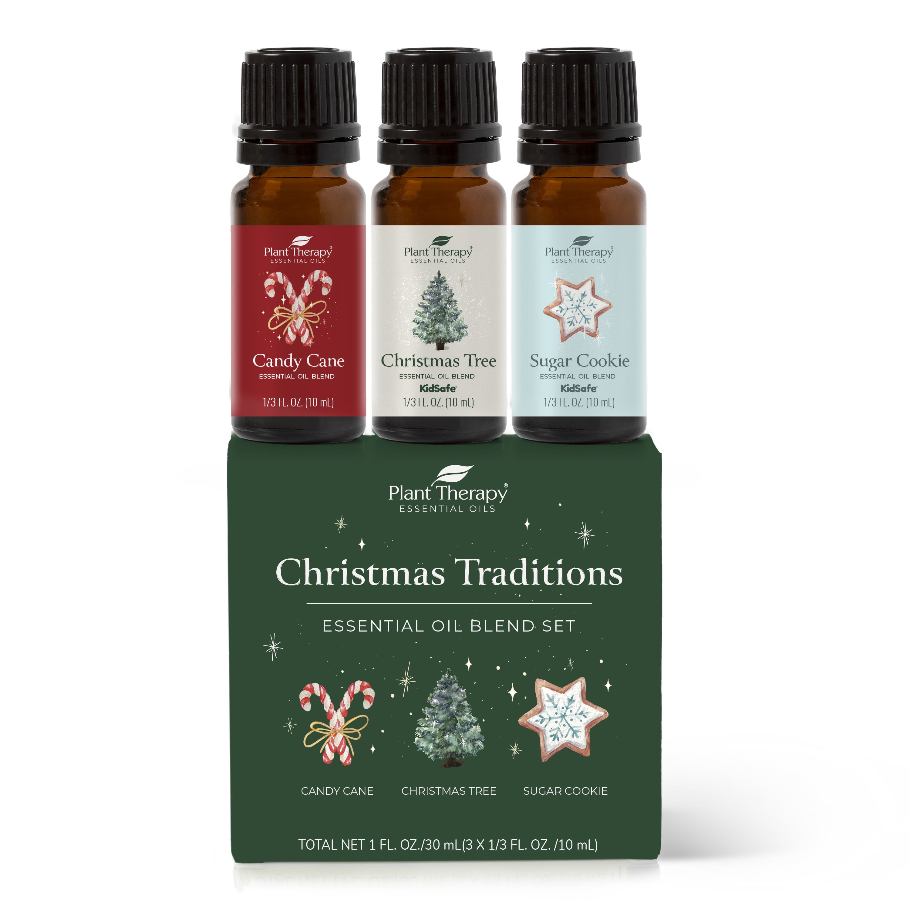 Plant Therapy Christmas Tree Holiday Essential Oil Blend 100% Pure,  Undiluted, Natural, Therapeutic Grade 10 mL (1/3 oz)