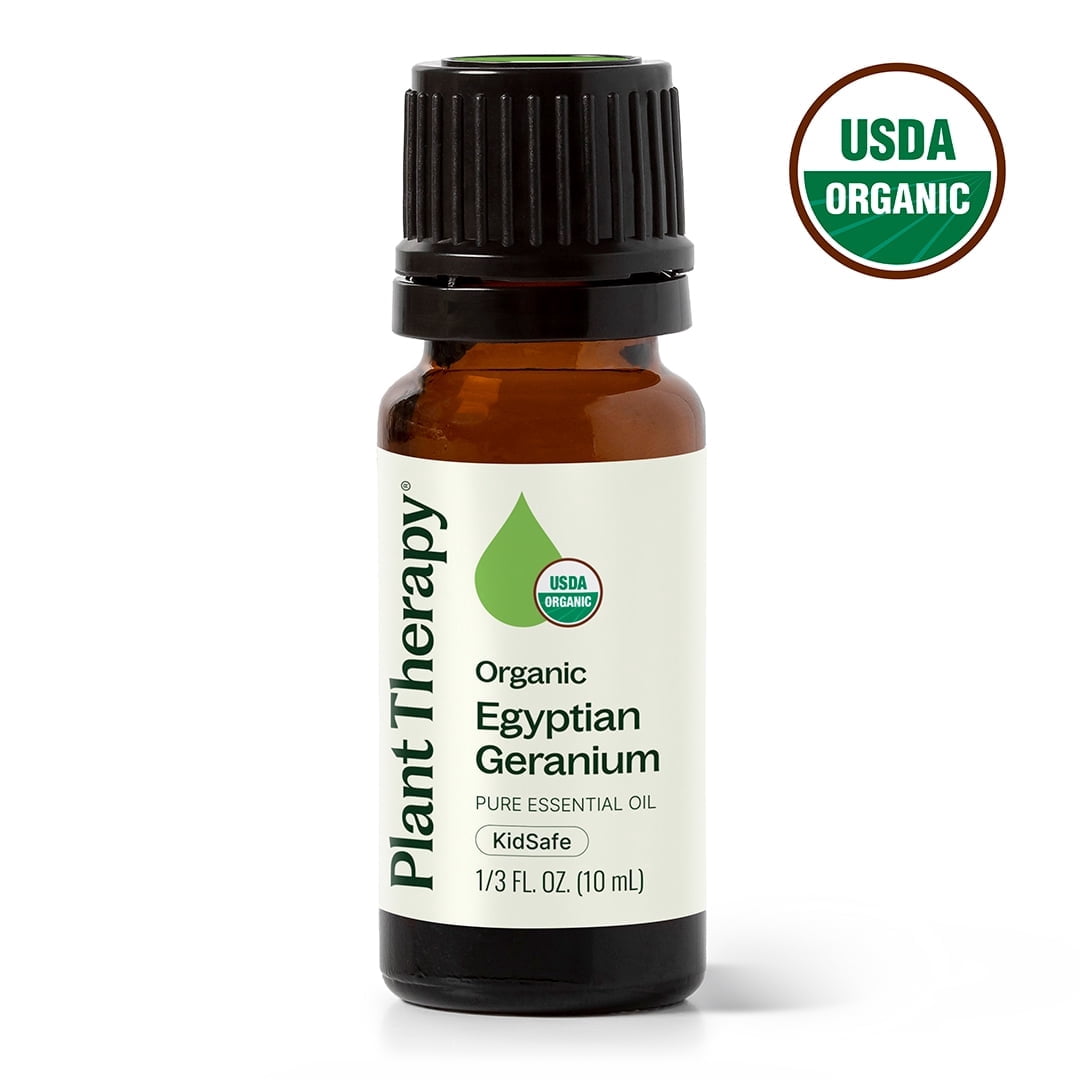 Plant Therapy Organic Egyptian Geranium Essential Oil 100% Pure, USDA Certified Organic, Undiluted, Natural Aromatherapy 10 mL (1/3 oz)