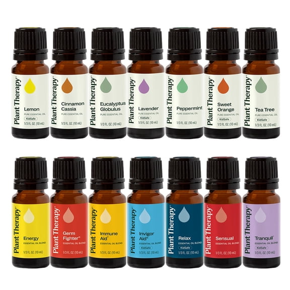 Plant Therapy Essential Oils 7 & 7 Set - 7 Single Oils & 7 Blends 10 mL (1/3 oz)