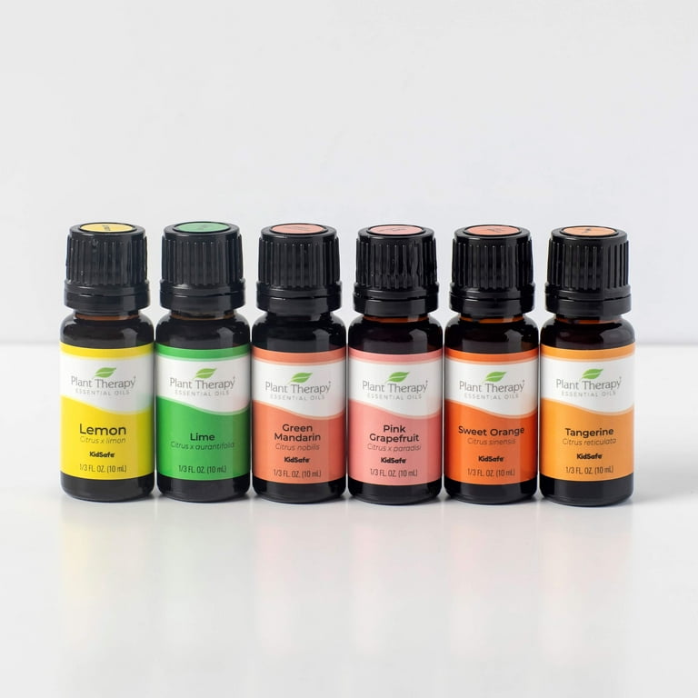 Plant Therapy Fruits- 6 Essential Oil Sampler Set. Includes 100% Pure, Undiluted Essential Oils of: Sweet Orange, Pink Grapefruit