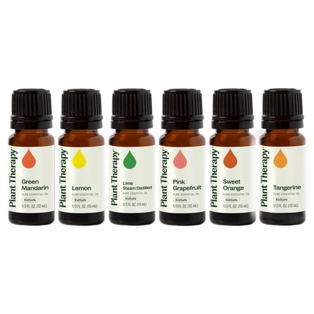 Plant Therapy Essential Oils Fruits Set - Grapefruit, Tangerine, Lemon, Mandarin, Lime, Orange Sweet 100% Pure, Undiluted, Natural Aromatherapy 10 mL (1/3 oz)