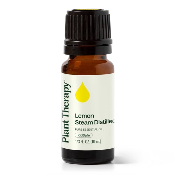 Plant Therapy Lemon Steam Distilled Essential Oil 10 mL (1/3 oz) 100% Pure, Undiluted, Natural Aromatherapy