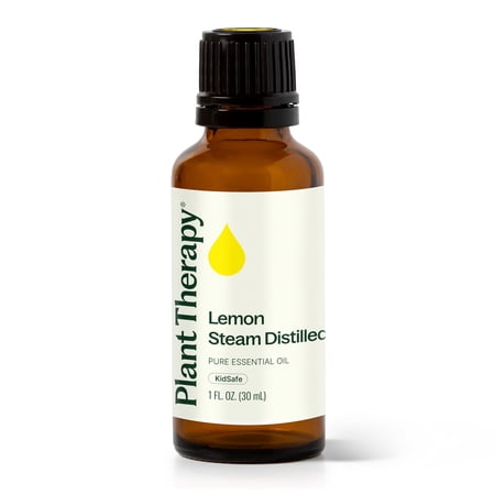 Plant Therapy Lemon Steam Distilled Essential Oil 30 mL (1 oz) 100% Pure, Undiluted, Natural Aromathearpy