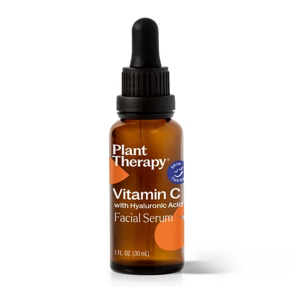 Plant Therapy Facial Serum with Vitamin C & Hyaluronic Acid 1 oz with Hyaluronic Acid, Ferulic Acid, and Vitamin E, Reduces the Appearance of Fine Lines & Wrinkles